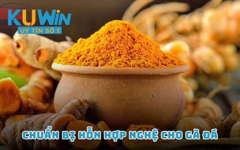 Chuẩn bị hỗn hợp nghệ cho gà đá